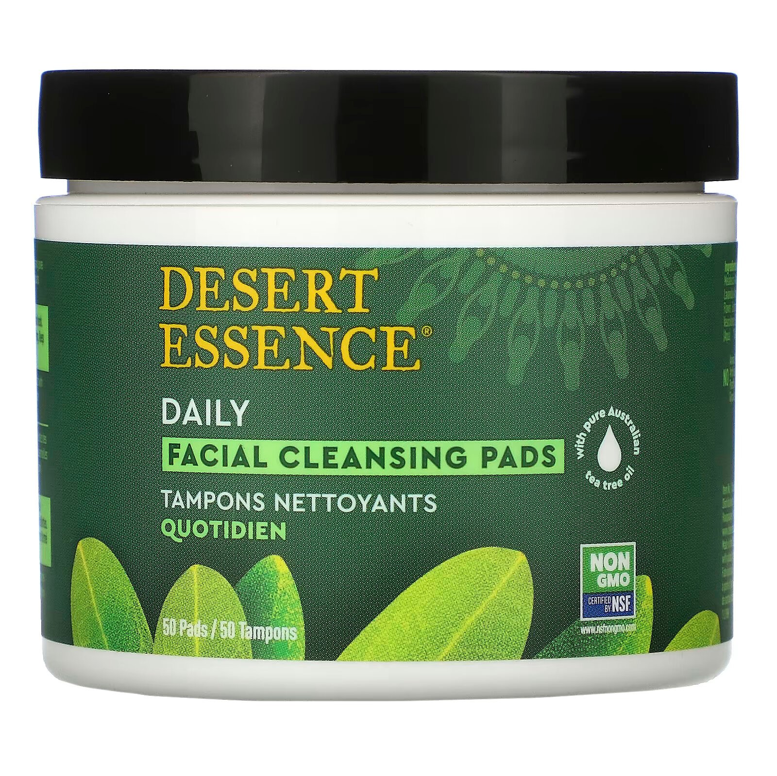 Desert Essence, ватные диски для ежедневной очистки кожи лица, 50 штук - фото