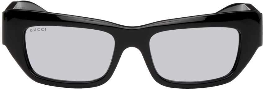 цена Черные прямоугольные солнцезащитные очки Gucci