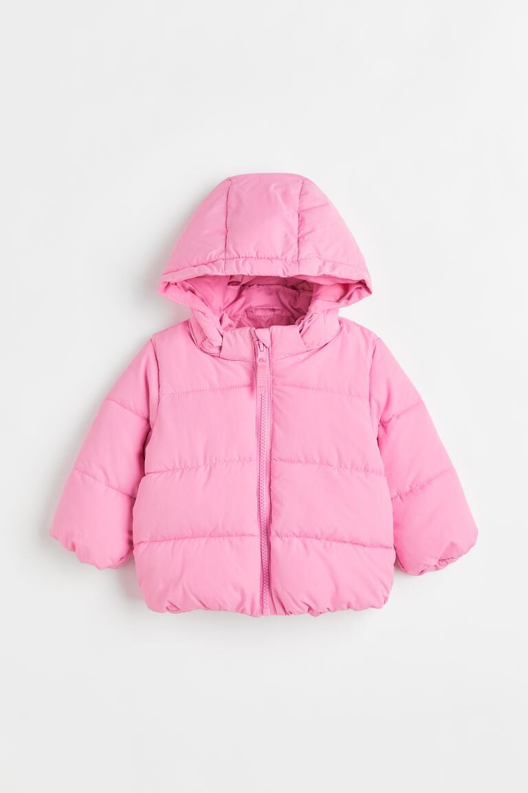 Пуховик с капюшоном H&amp;M, розовый