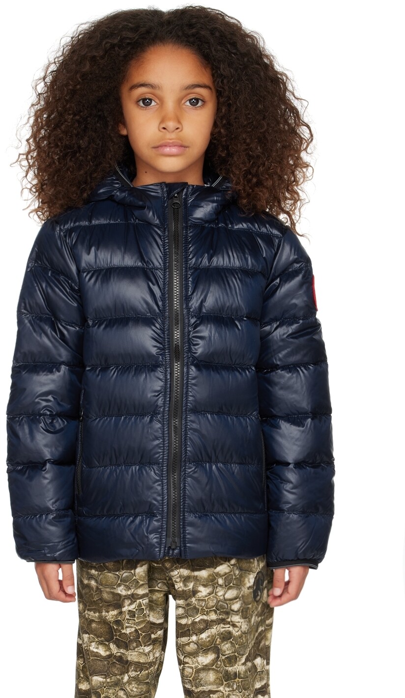 

Детская темно-синяя пуховая куртка с капюшоном Crofton Canada Goose Kids