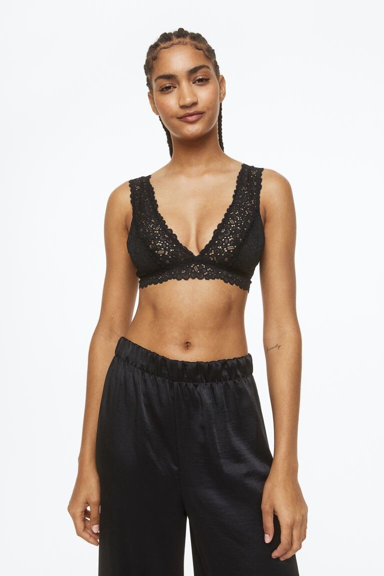 

2 бюстгальтера из мягкого кружева H&M, черно-белый
