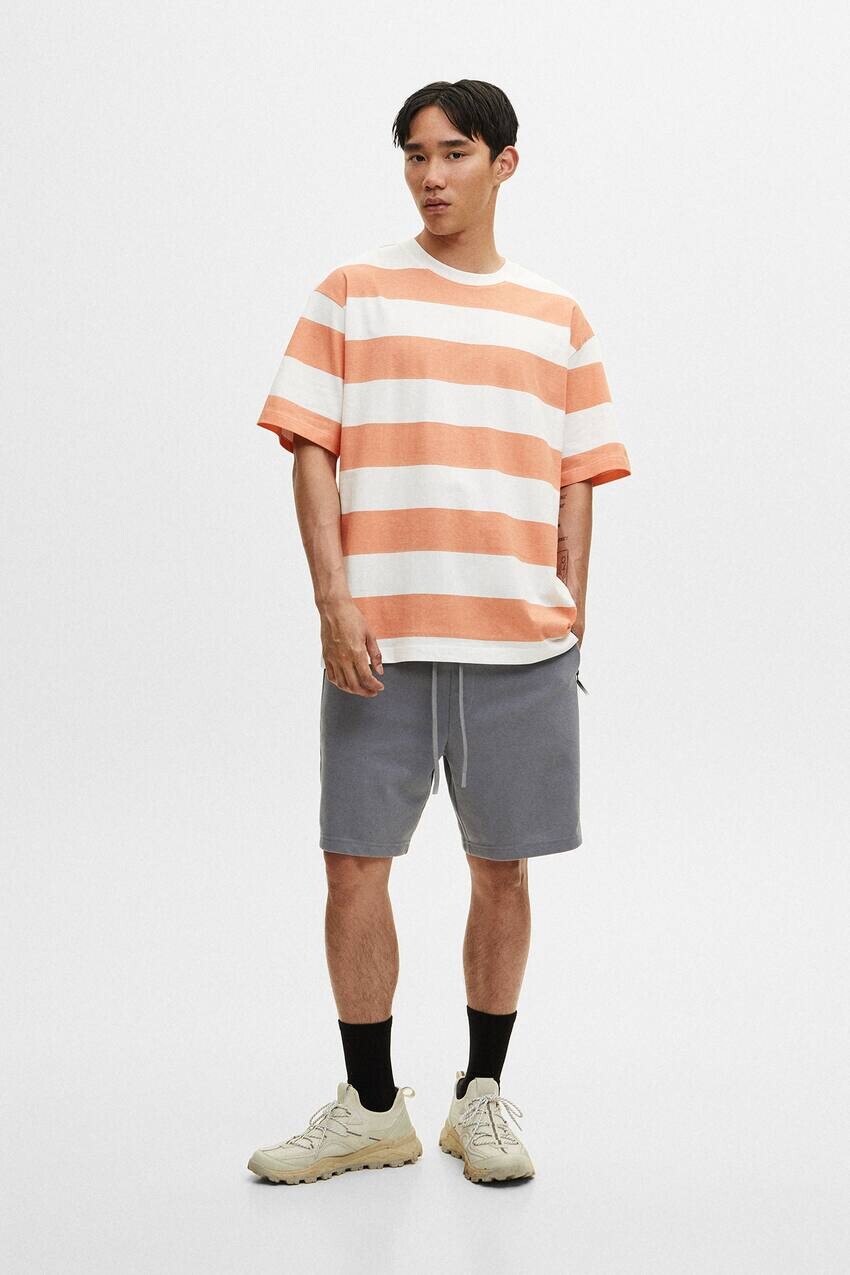 

Узкие джоггеры-бермуды Pull&Bear, серо-синий