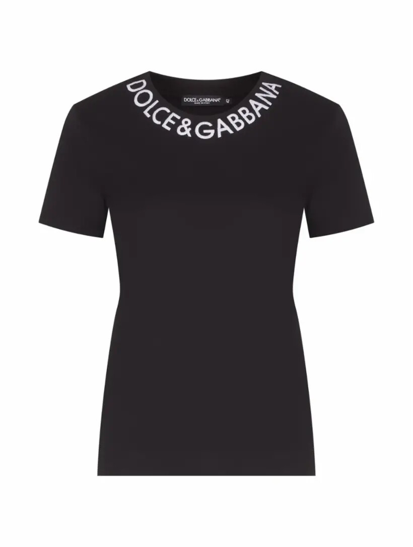 

Хлопковая футболка с логотипом Dolce&Gabbana, Черный