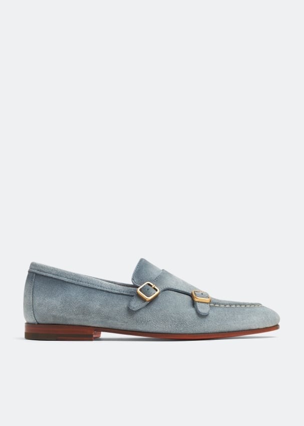 

Лоферы SANTONI Monk strap loafers, синий