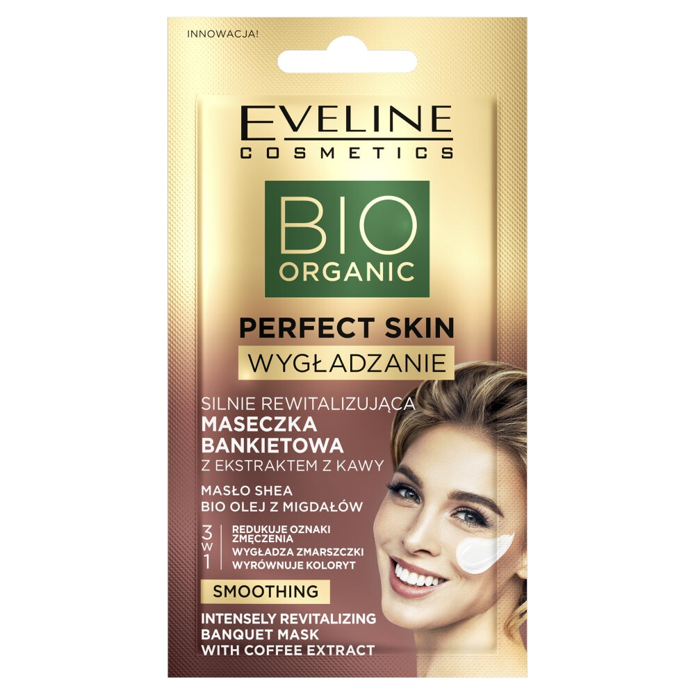 

Eveline Cosmetics Bio Organic Perfect Skin сильно восстанавливающая маска с кофе 8мл