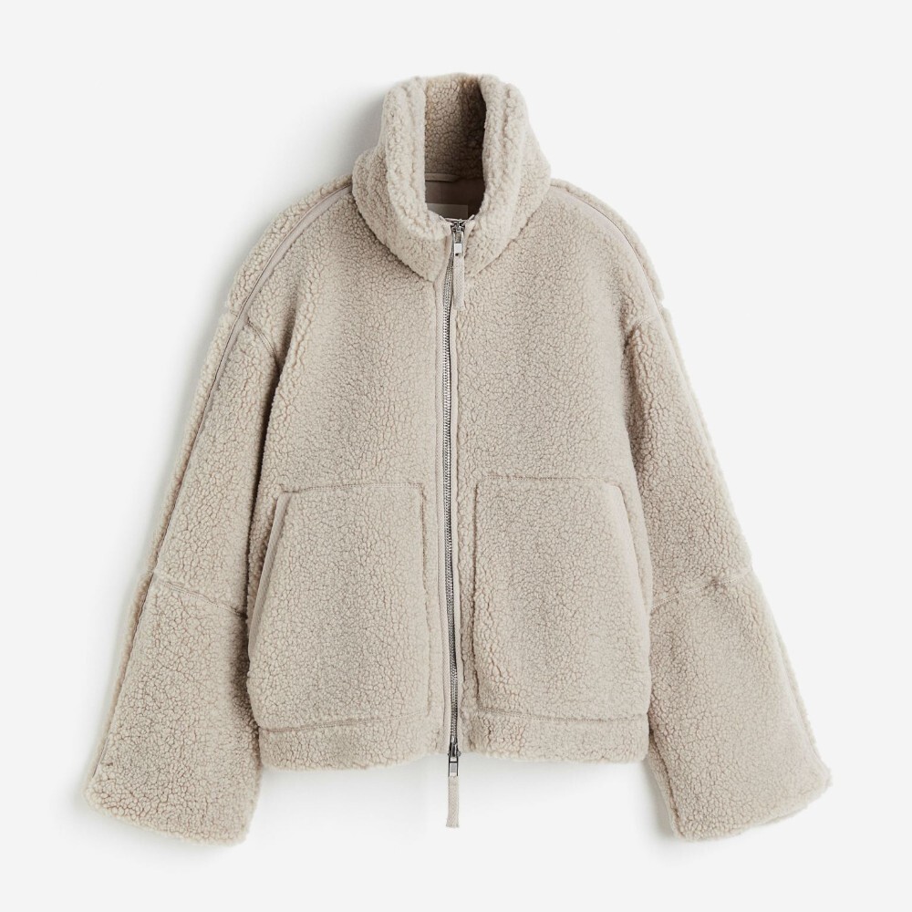 

Куртка H&M Teddy Fleece, бежевый