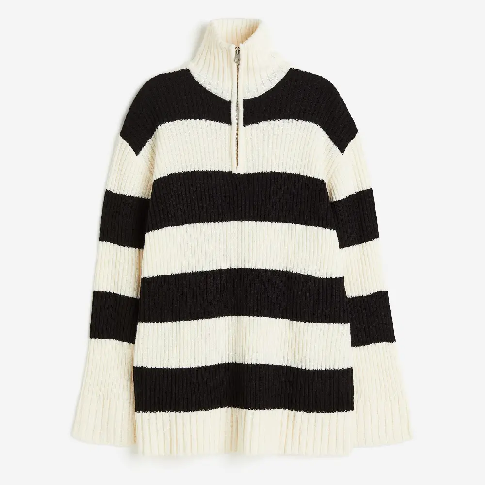 

Свитер H&M Oversized Half-zip, черный