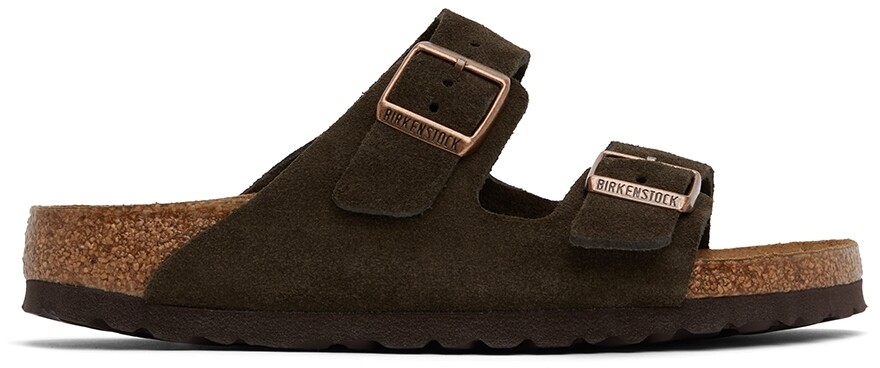 

Коричневые замшевые сандалии Arizona с мягкой стелькой Birkenstock