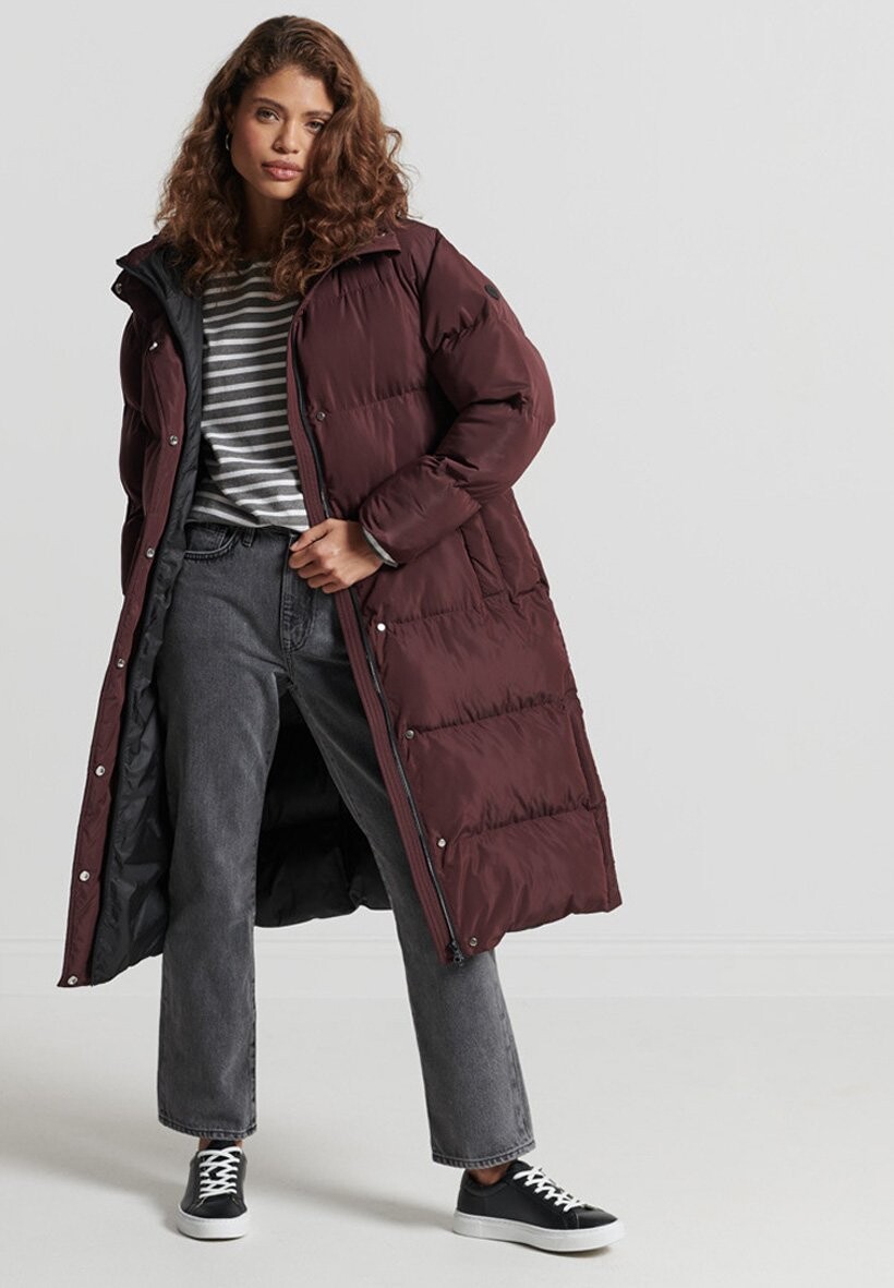 

Пальто зимнее Superdry, бордовый, Красный