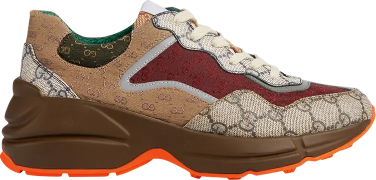 

Кроссовки Gucci Wmns GG Rhyton Beige Brick Red, бежевый