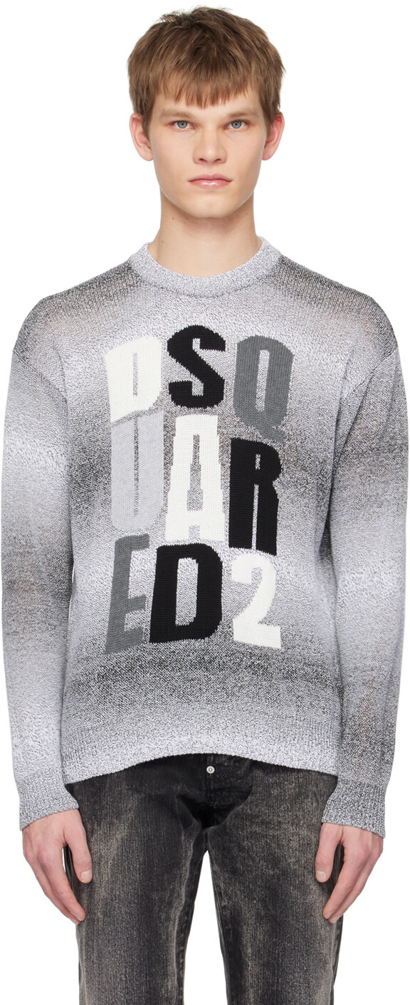 

Серый жаккардовый свитер Dsquared2