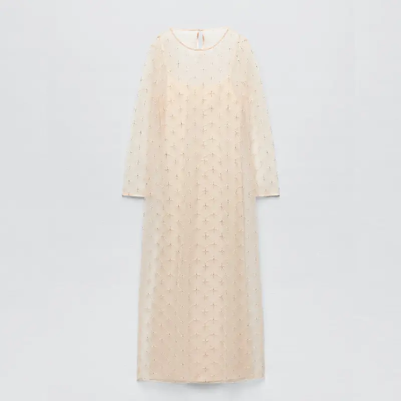

Платье Zara Knit With Beading - Limited Edition, кремовый
