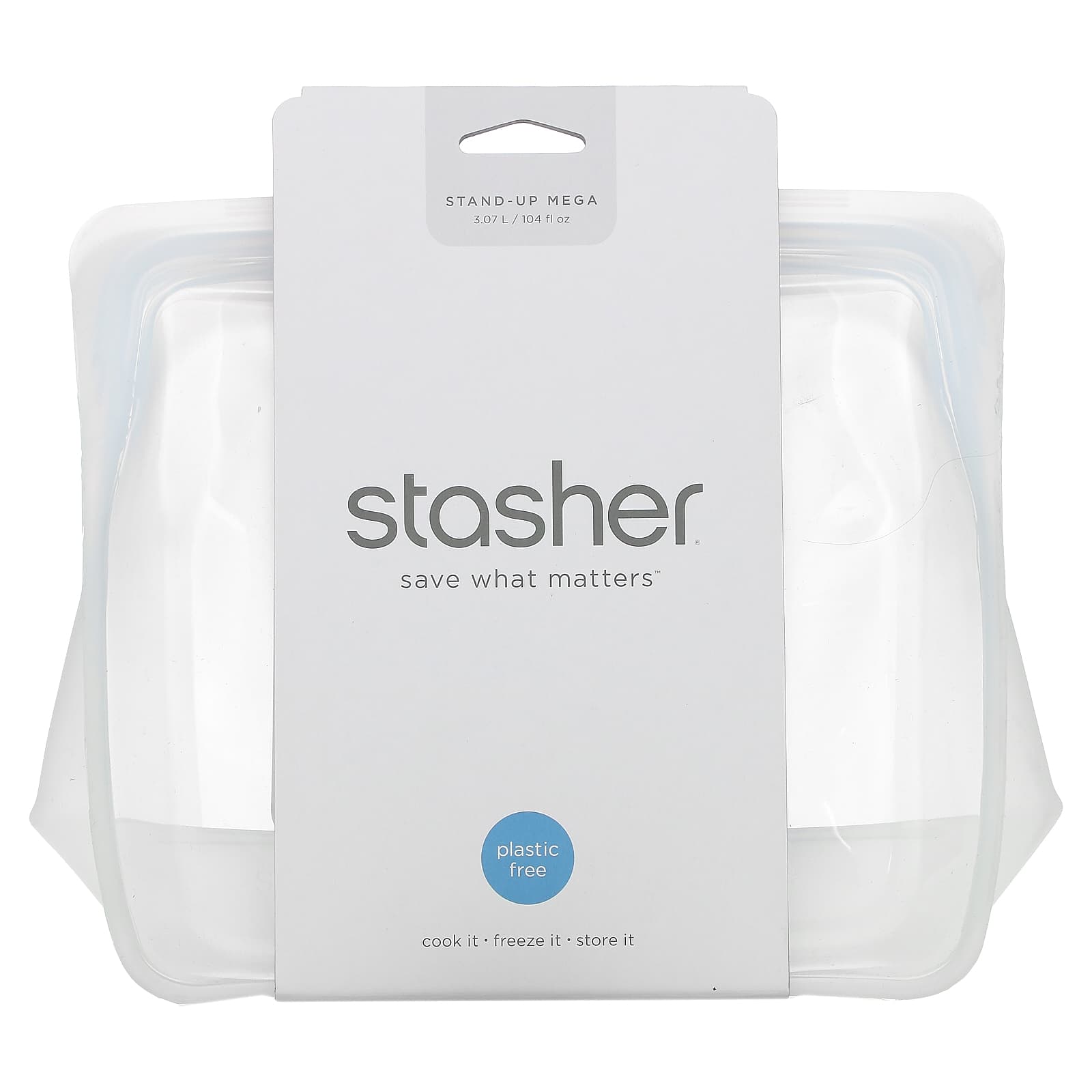 Контейнер Stasher Stand-Up Mega, голубой, 3,07 л stasher stand up bag серый 1 7 л 56 жидк унций