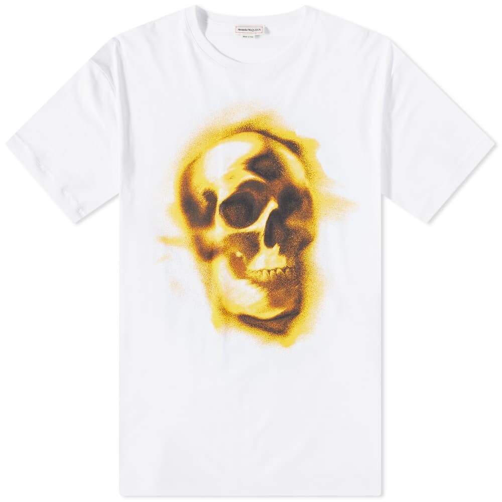 

Футболка Alexander McQueen Skull Stencil Print Tee, Белый