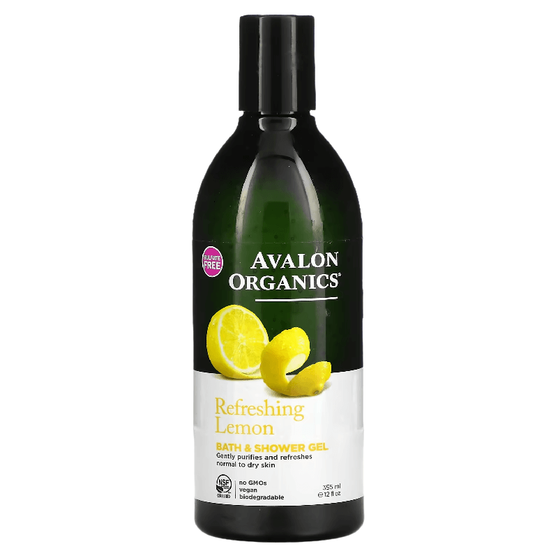 Гель для ванны и душа Avalon Organics освежающий лимон, 355 мл avalon organics мыло для рук с глицерином лимон 355 мл 12 жидк унций