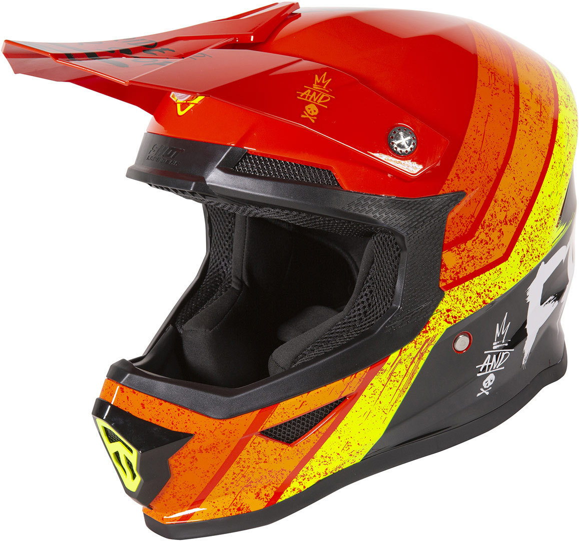 Шлем Freegun XP4 Stripes для мотокросса, красный шлем freegun xp4 maniac для мотокросса черный желтый красный
