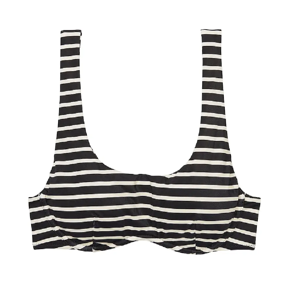 

Лиф бикини Victoria's Secret Pink The Wave, черный/кремовый