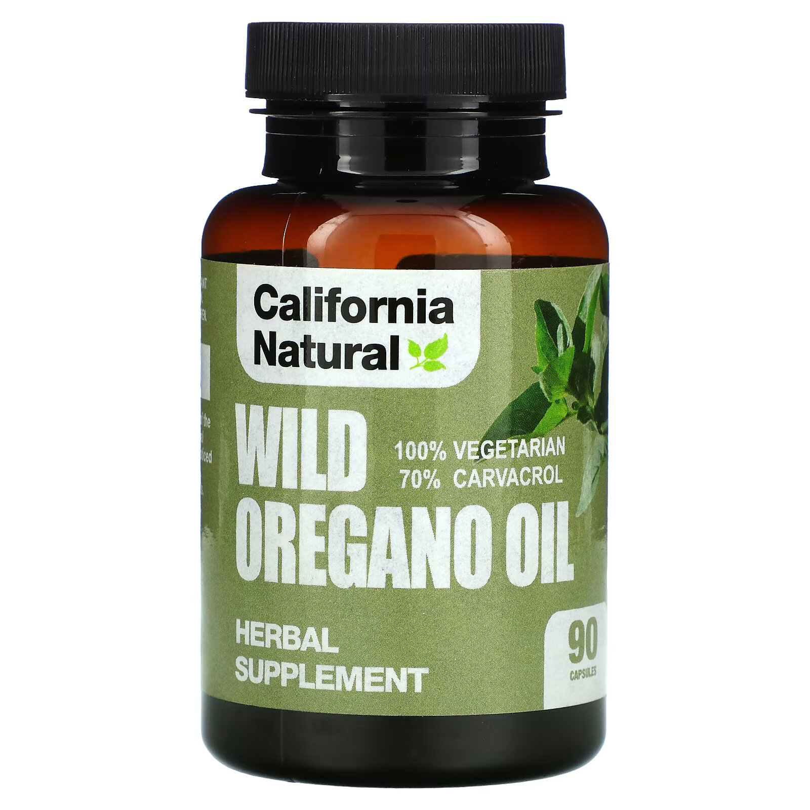 California Natural, масло дикого орегано, 90 вегетарианских капсул california natural масло орегано 90 капсул