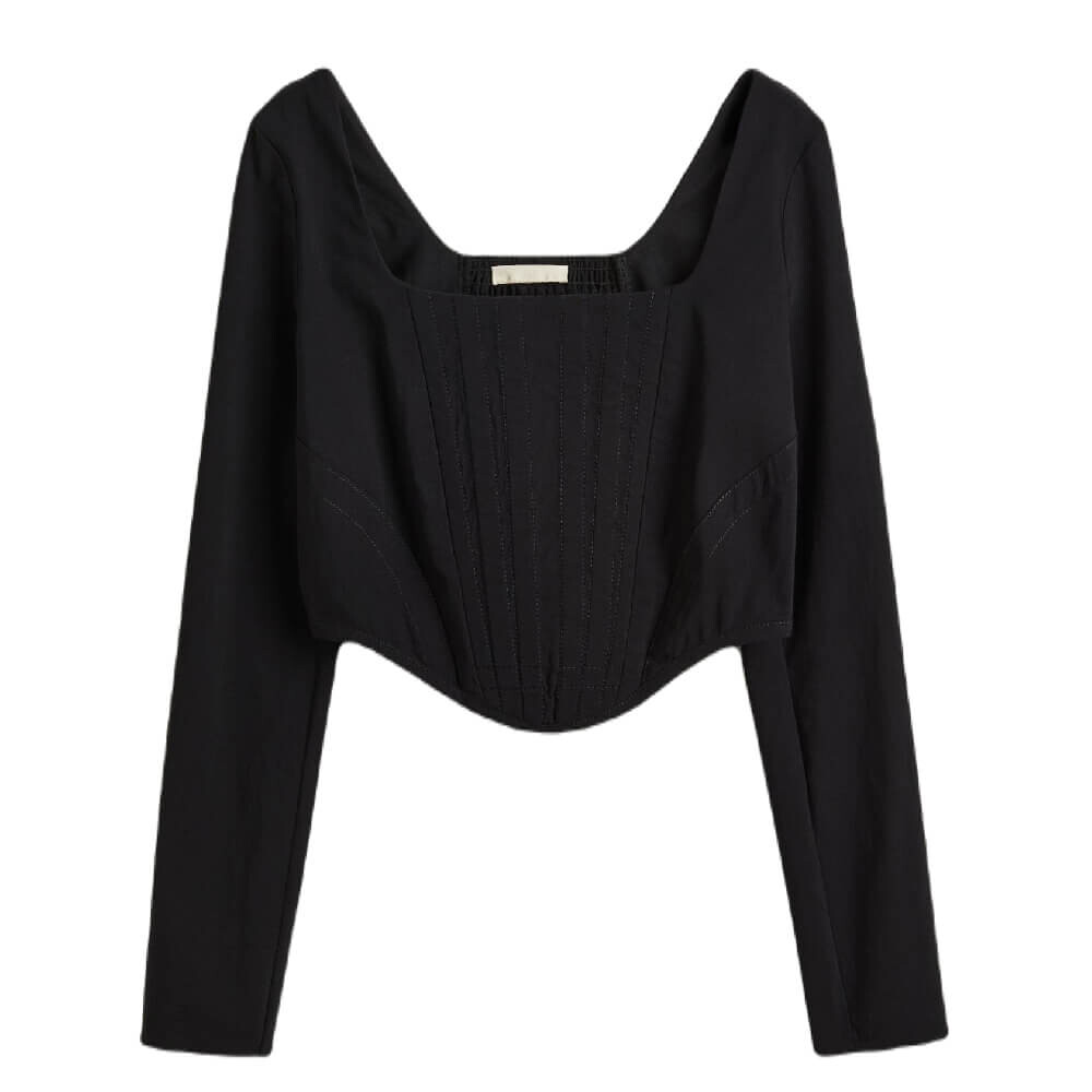 

Топ H&M Viscose-blend Corset-style, черный