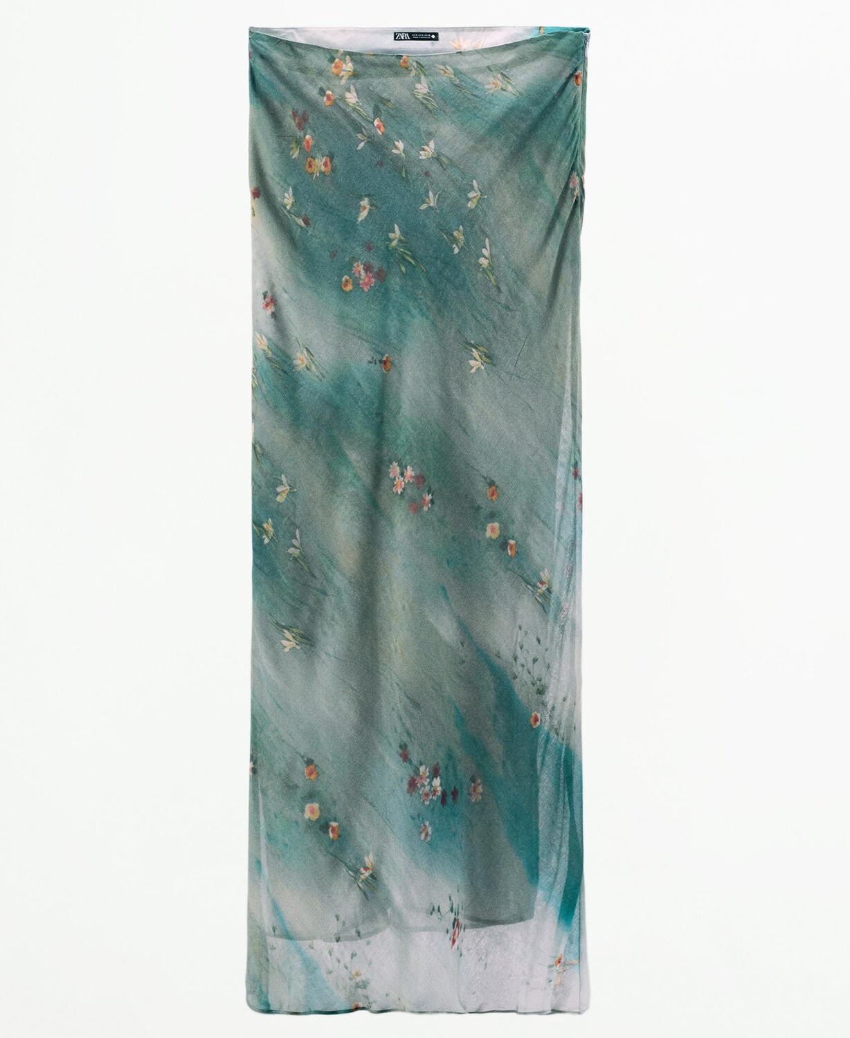 

Юбка макси Zara Long Printed, зеленый