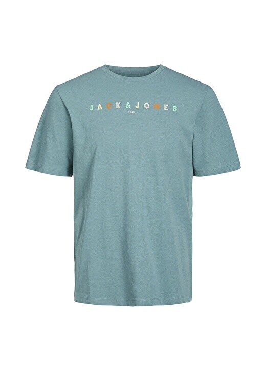 

Однотонная светло-зеленая мужская футболка с круглым вырезом Jack & Jones, Зеленый