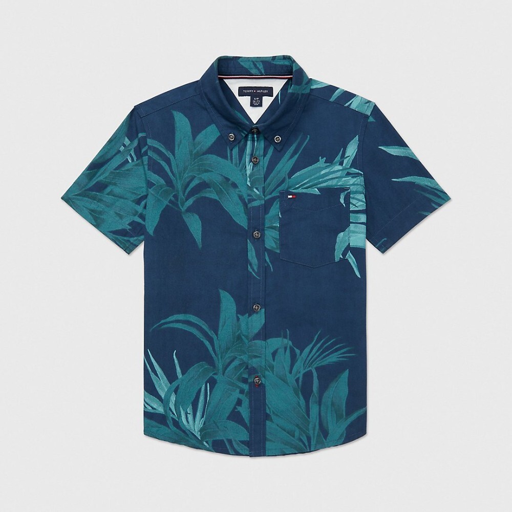 

Рубашка Tommy Hilfiger Kids' Tropical Print, темно-синий/зеленый