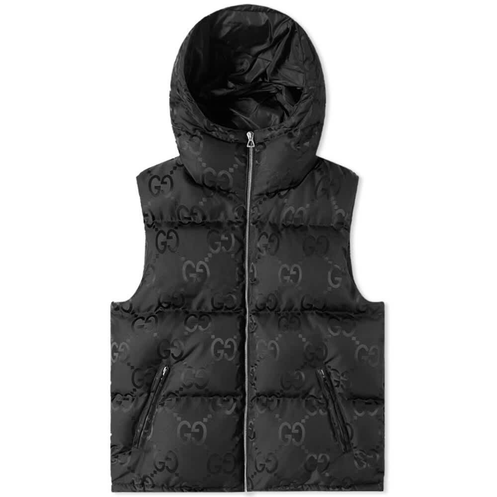 

Пуховик с жаккардовым узором GG и капюшоном Gucci, Серый, Пуховик с жаккардовым узором GG и капюшоном Gucci