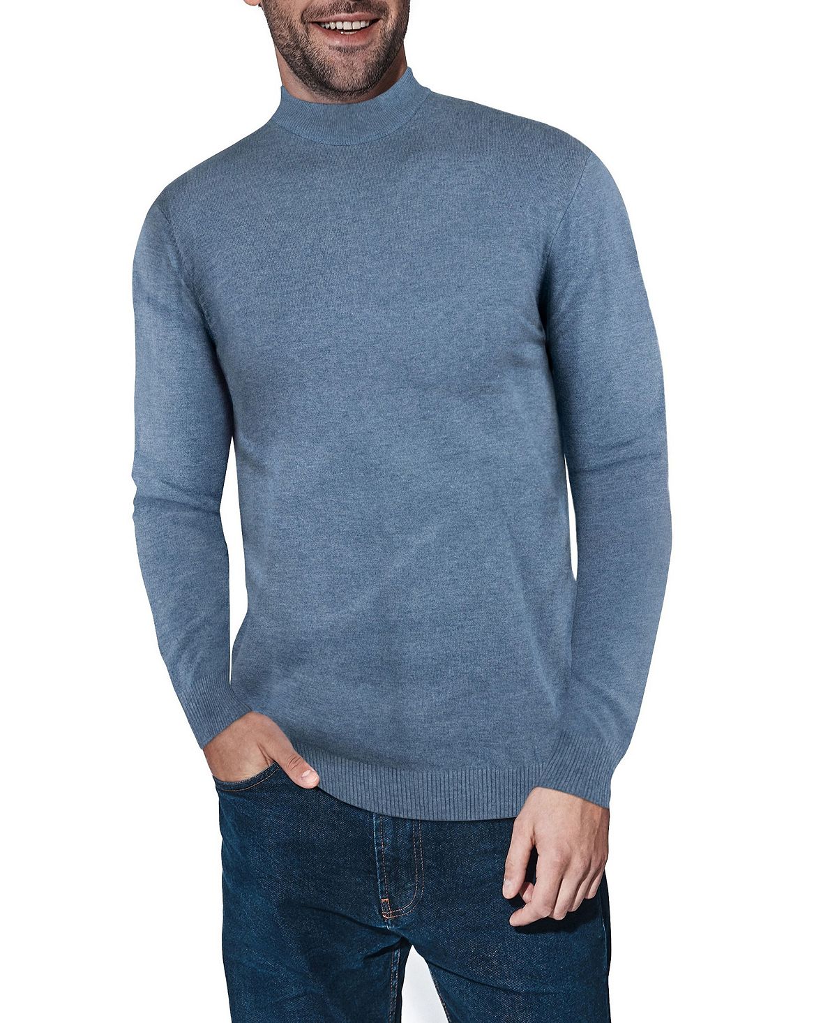 Мужской базовый пуловер средней плотности с воротником-стойкой X-Ray, мульти мужской базовый пуловер средней плотности с воротником стойкой x ray