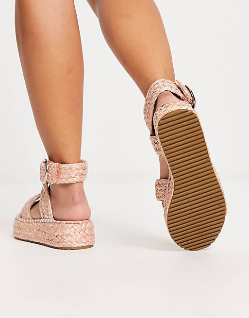 

Розовые эспадрильи из рафии ASOS DESIGN Wide Fit Journey