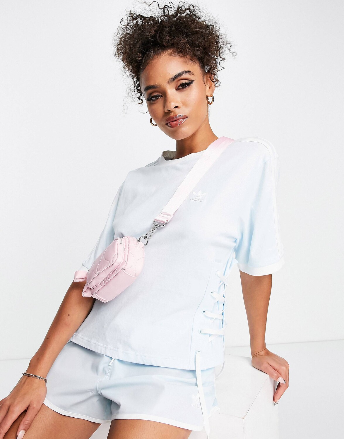 

Синяя футболка со шнуровкой adidas Originals always originals