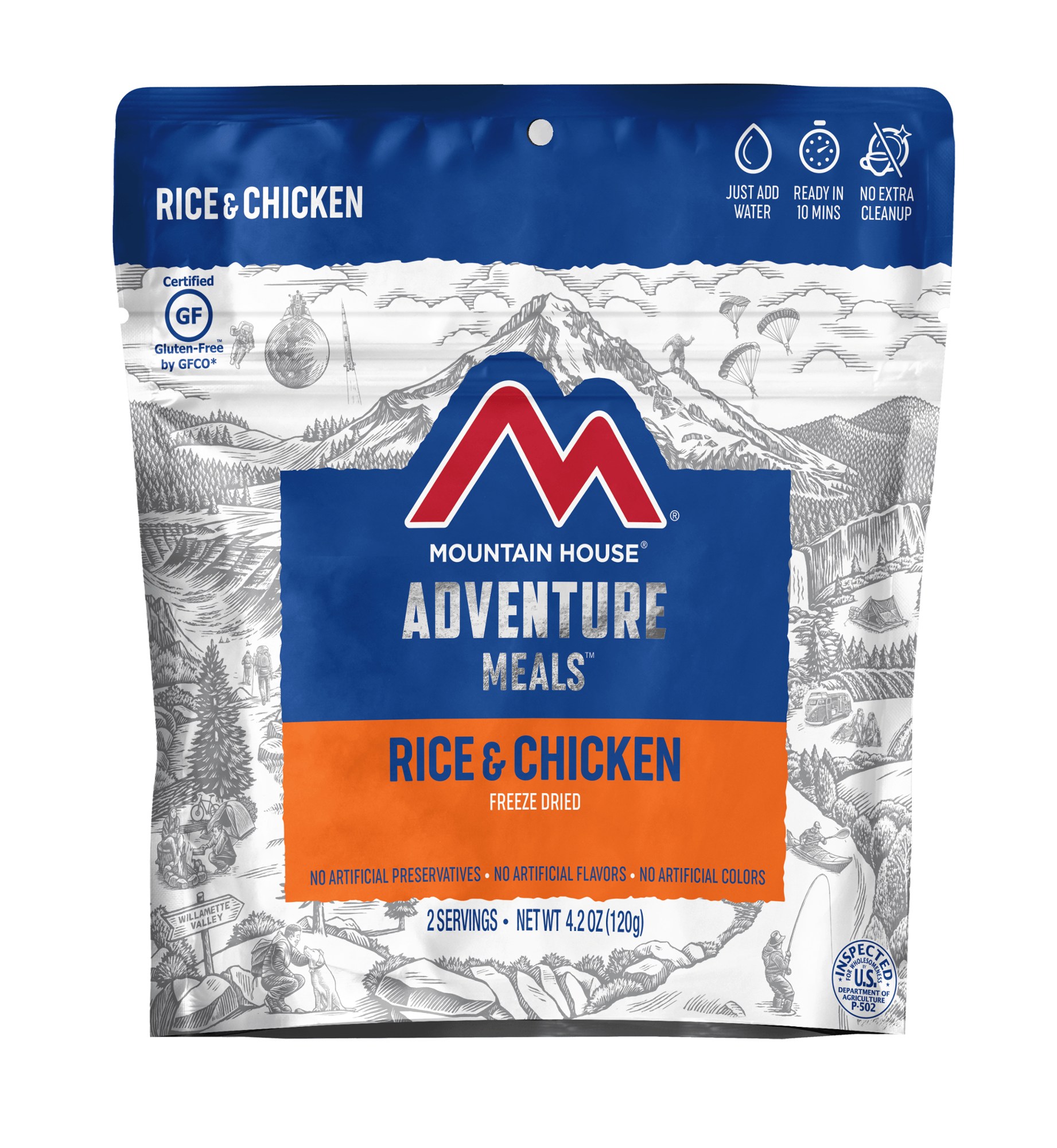 Рис и курица — 2 порции Mountain House классическая сковорода для завтрака – 2 5 порции mountain house