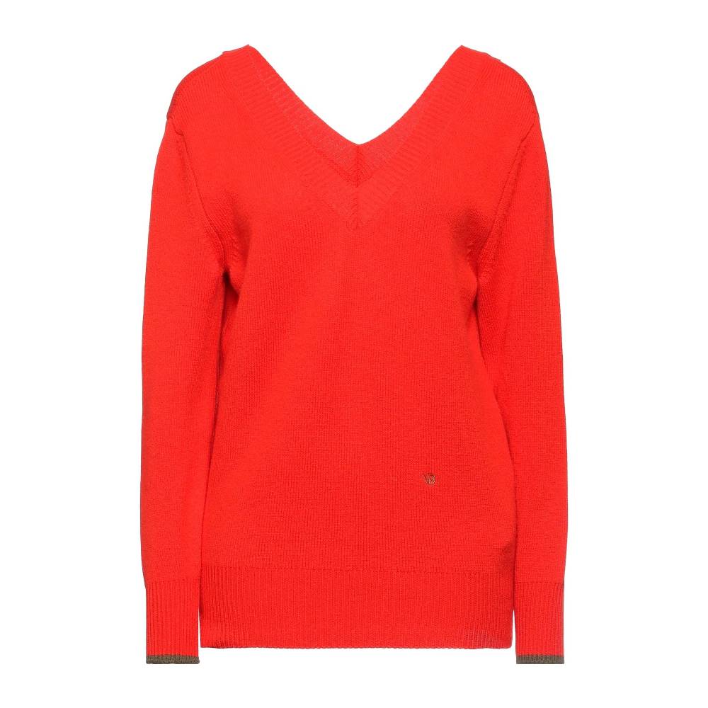 Джемпер Victoria Beckham Cashmere, ярко-красный пуловер с v образным вырезом из тонкого кашемирового трикотажа xxl синий