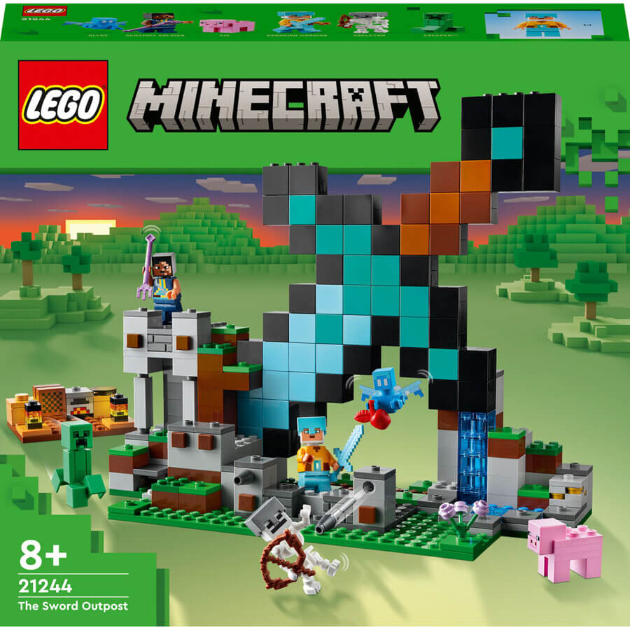 Конструктор Lego 21244 Minecraft Форпост меча игрушечное оружие алмазный меч майнкрафт minecraft 45 см