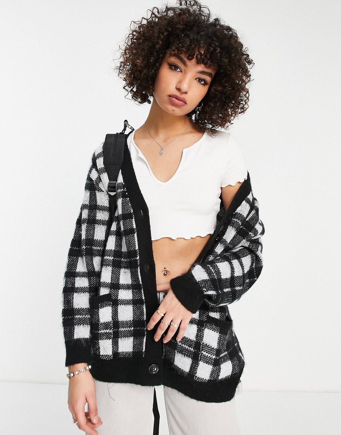 

Удлиненный кардиган в клетку ASOS DESIGN