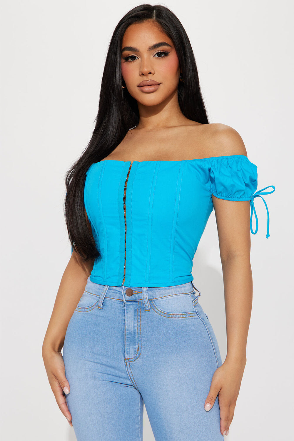 

Топ Fashion Nova T4334C, бирюзовый
