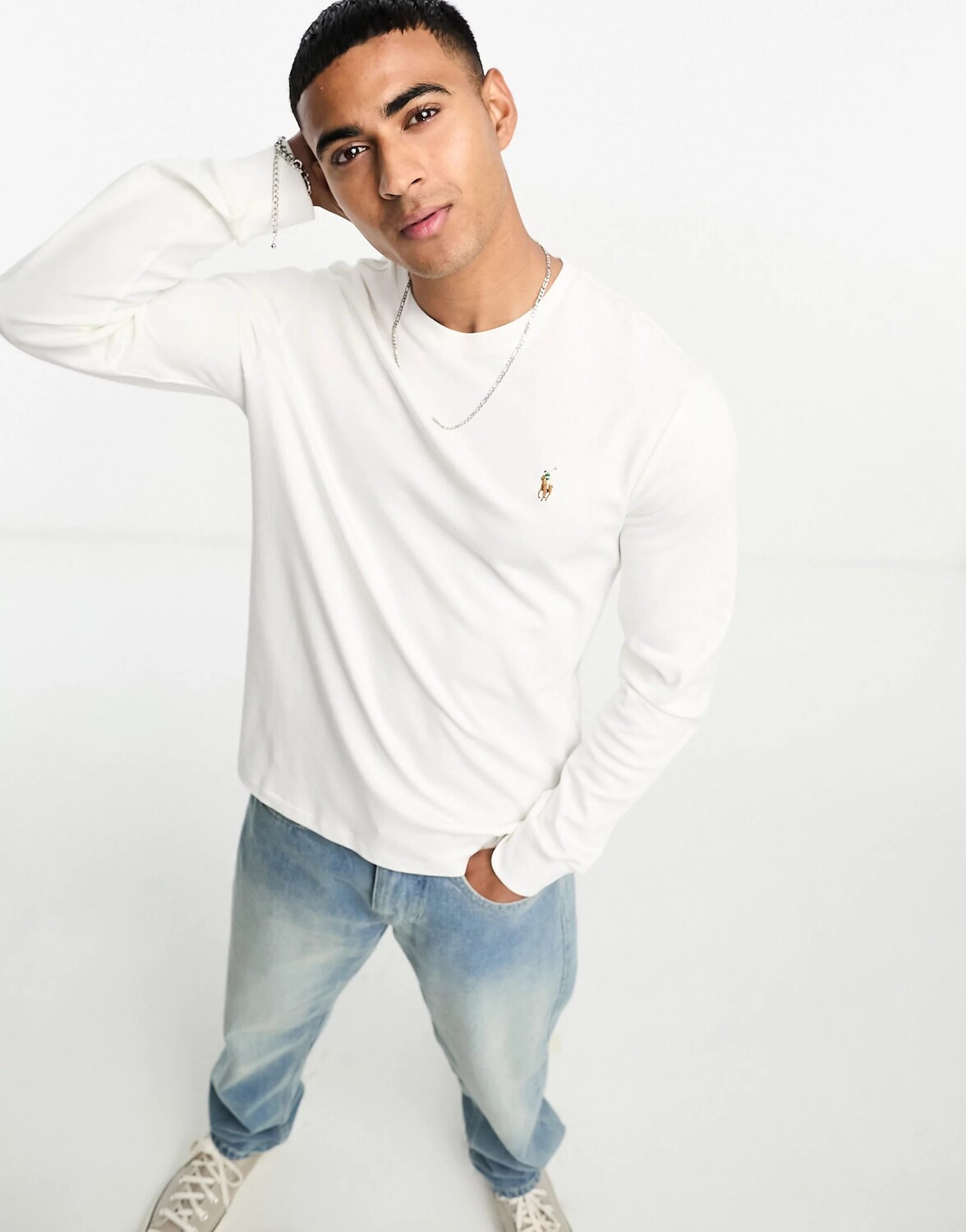 

Лонгслив Polo Ralph Lauren Multi Icon Logo Pima Cotton Long Sleeve, белый