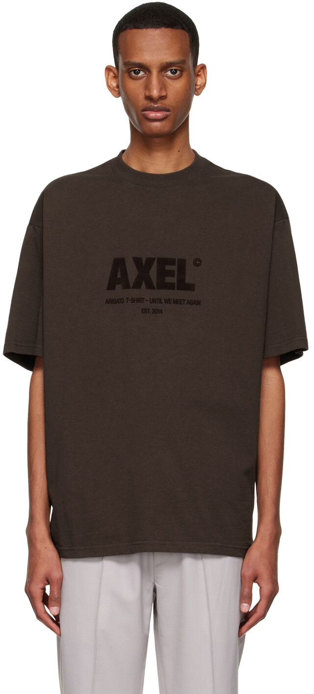 

Эксклюзивная коричневая футболка SSENSE из органического хлопка Axel Arigato