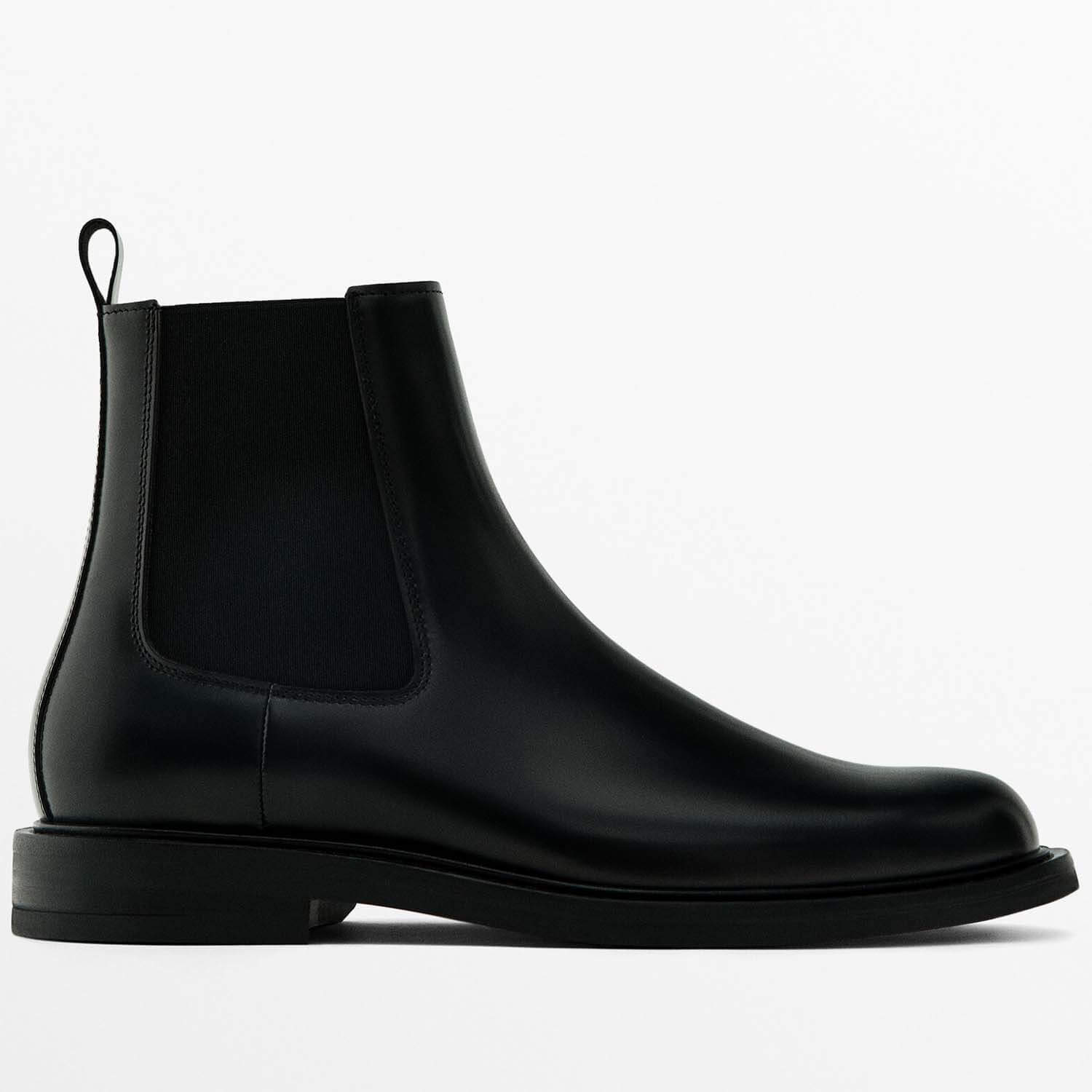Ботинки Massimo Dutti Leather Sock, черный ботинки massimo dutti leather boots limited edition коричневый