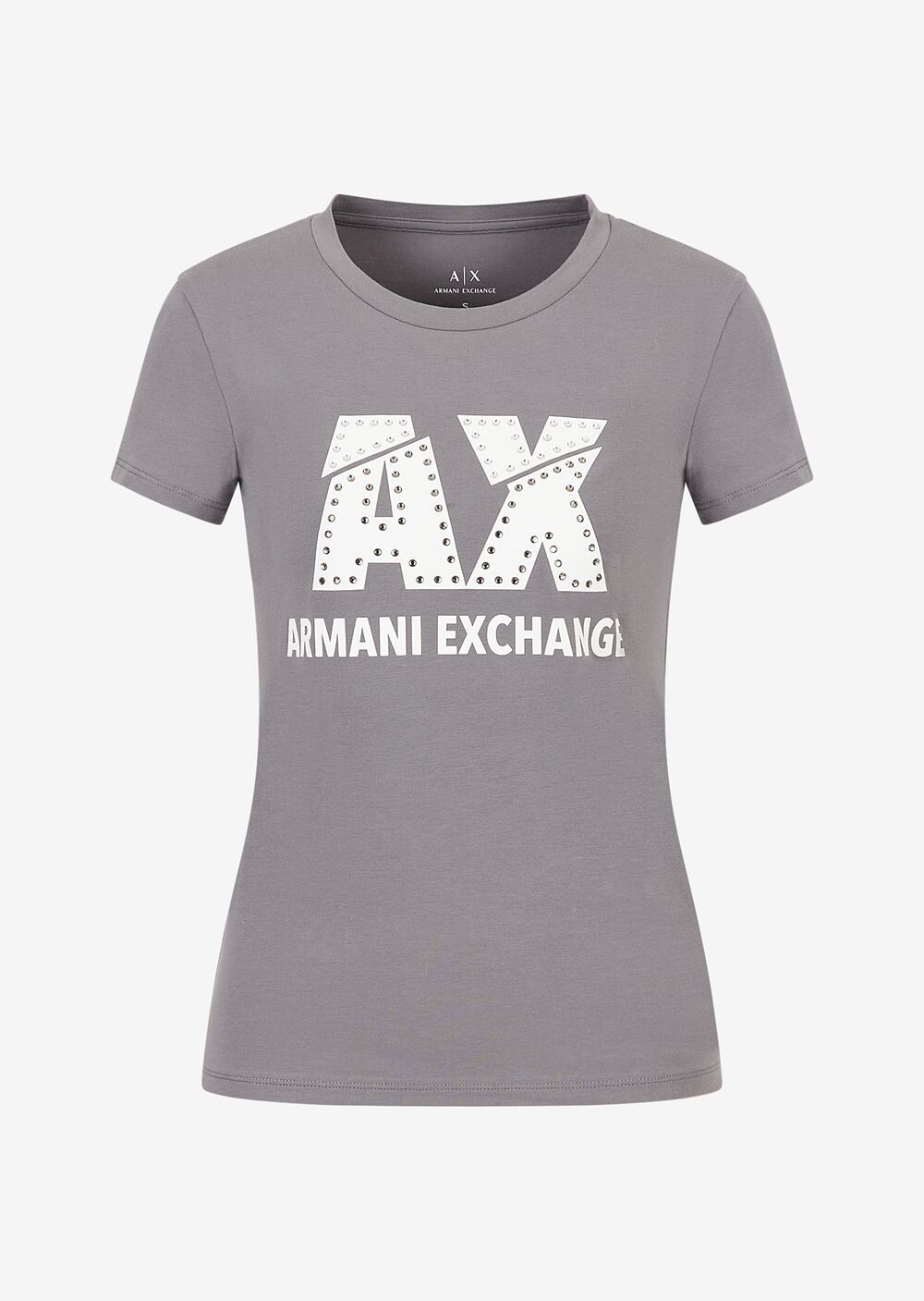 

Футболка узкого кроя из эластичного хлопкового джерси Armani Exchange, серый