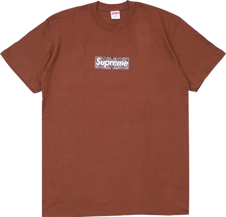 

Футболка Supreme Bandana Box Logo Tee 'Brown', коричневый