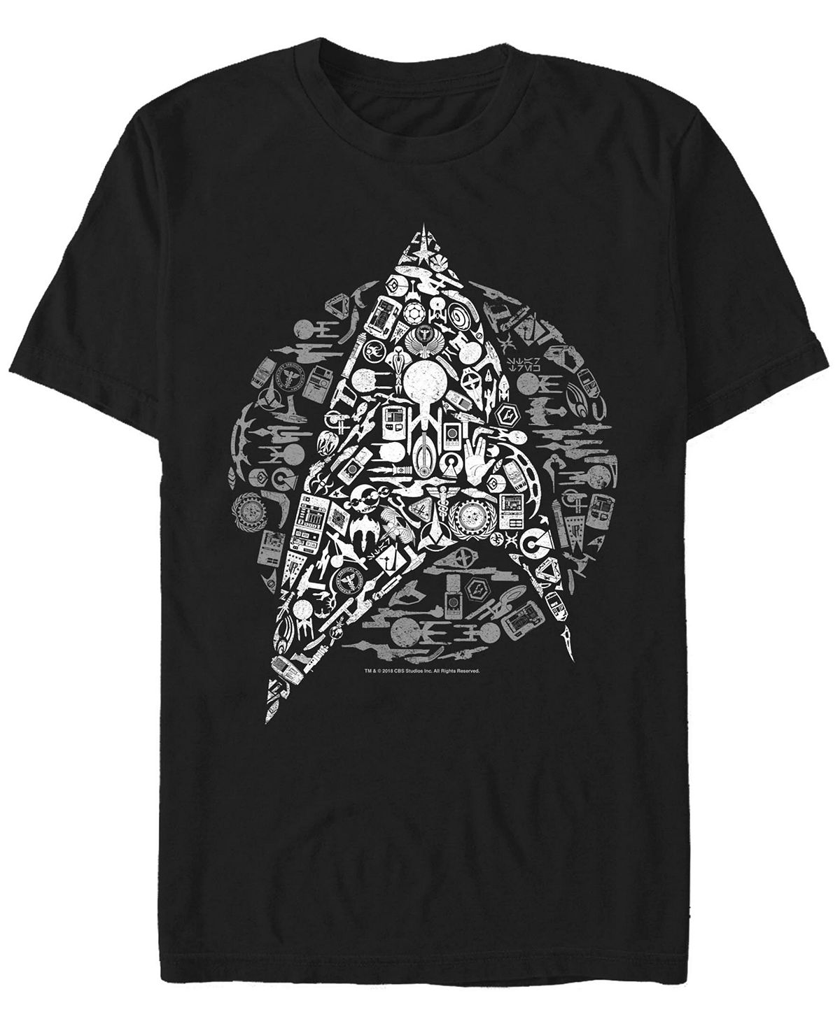 Мужская футболка с короткими рукавами star trek icons logo fill Fifth Sun, черный