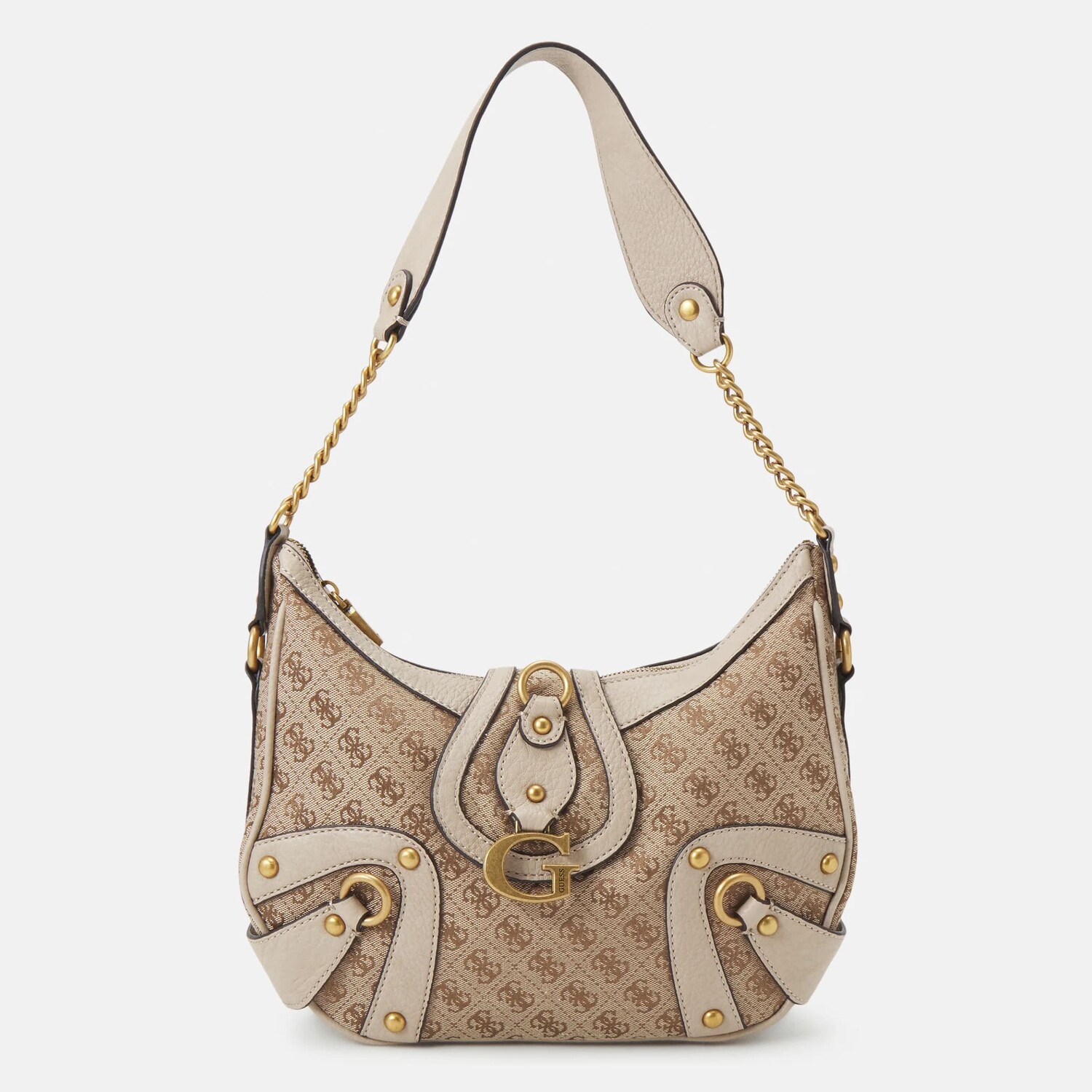 

Сумка хобо Guess Gloss Vintage 4G Logo, бежевый