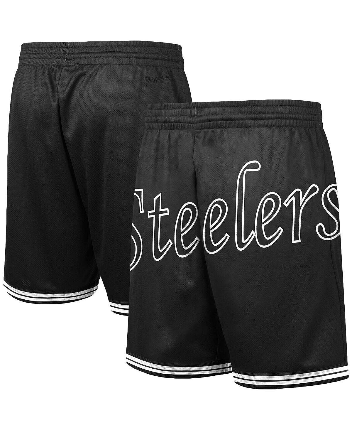 

Мужские черные модные шорты pittsburgh steelers big face 3.0 Mitchell & Ness, черный