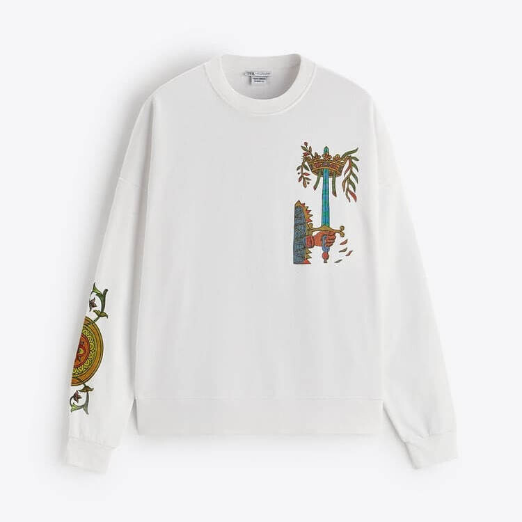 Свитшот Zara Tarot Naipes Heraclio Fournier, белый