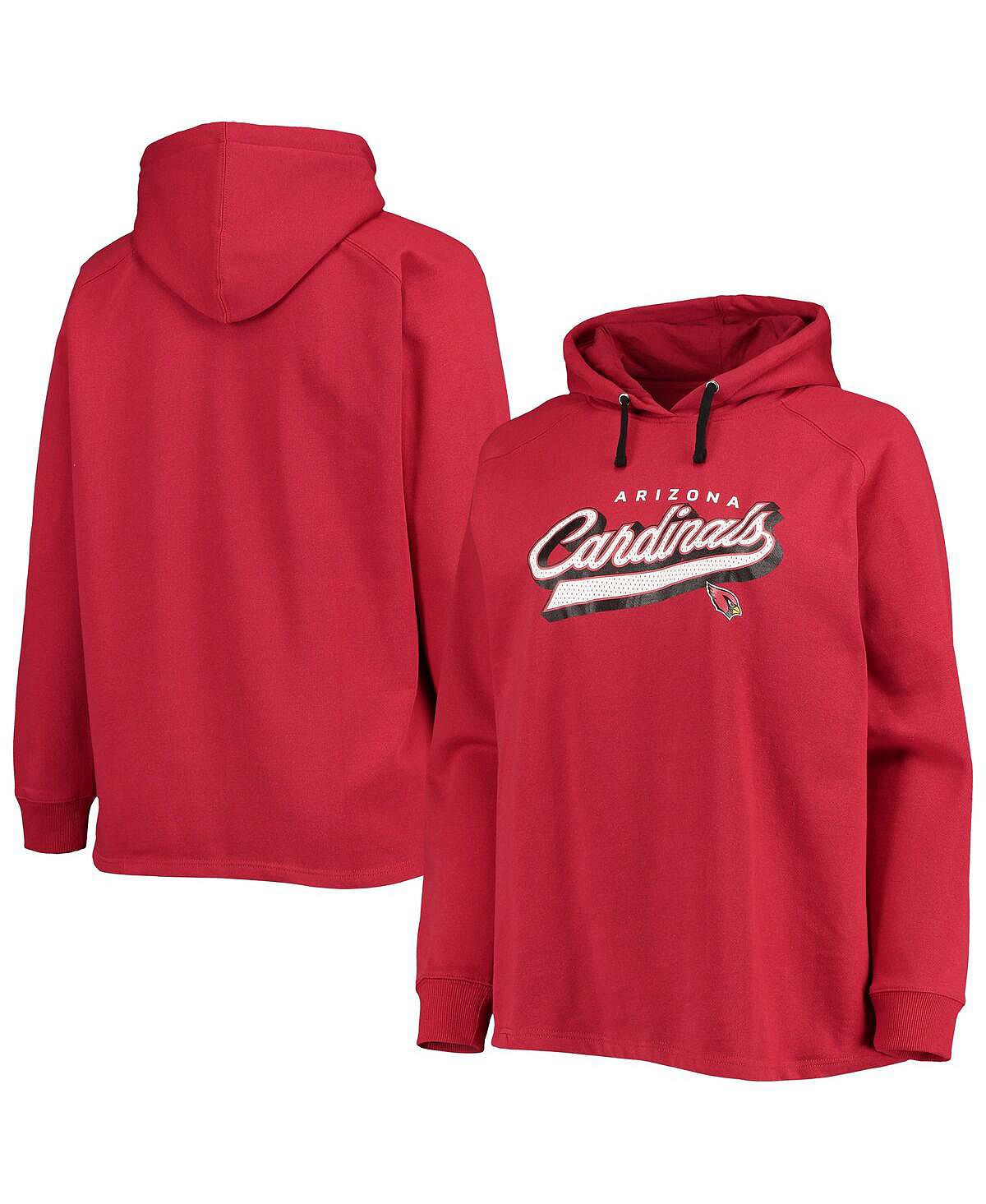 Женская фирменная толстовка с капюшоном и пуловером реглан размера плюс Cardinal Arizona Cardinals Fanatics