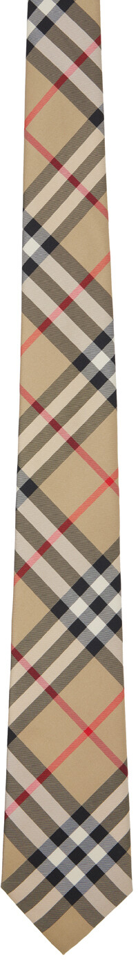 

Бежевый галстук в клетку Burberry, цвет Archive beige