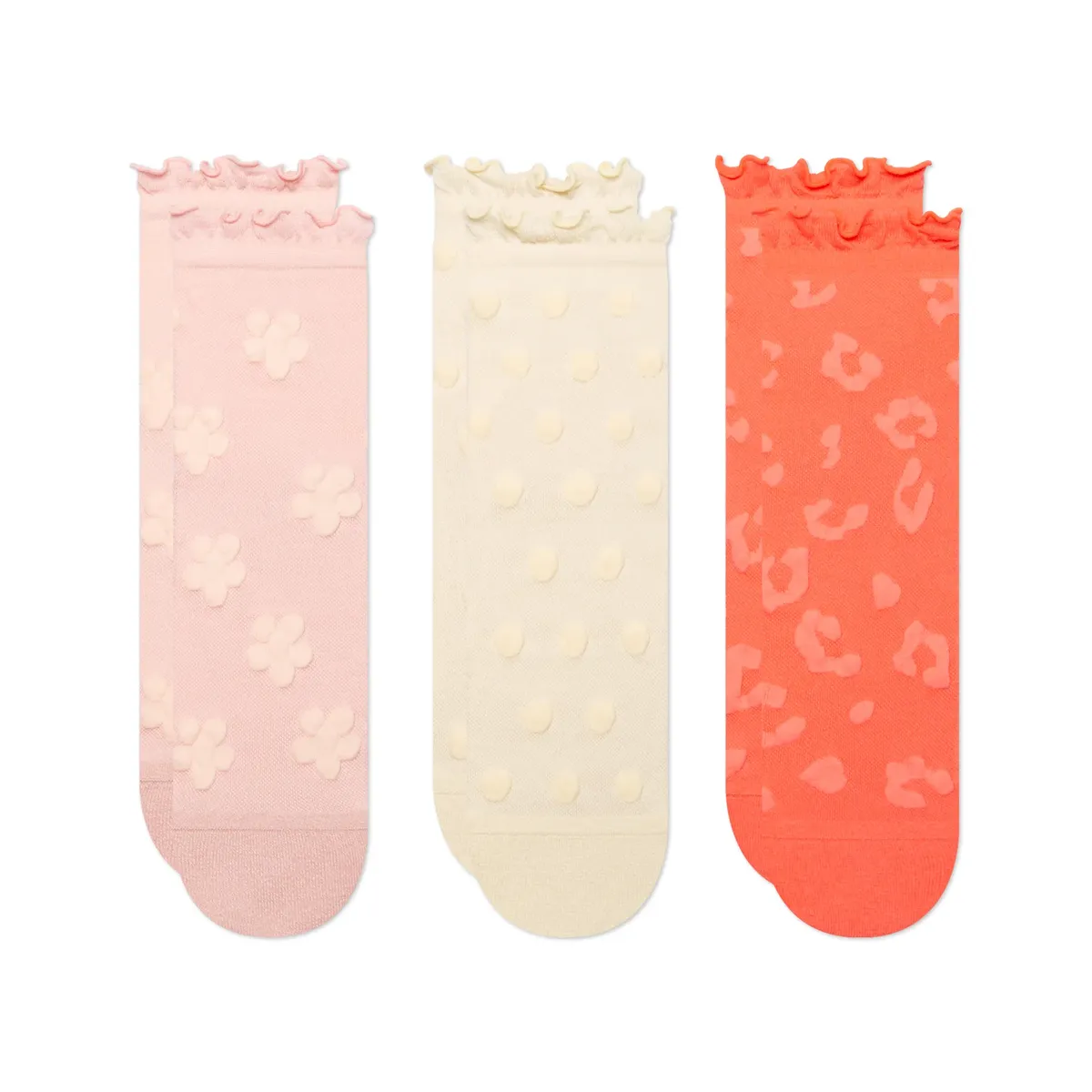 

Носки для отдыха Crocs " Crocs Socks Puff Knitt Ankle" (3 пары), украшенные горошком, цвет Beige-Gelb-Rosa