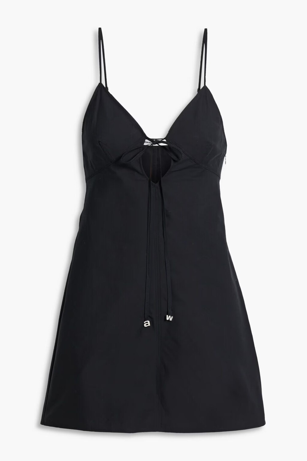 

Платье мини из хлопкового поплина с вырезом на бретельках Alexanderwang.T, черный