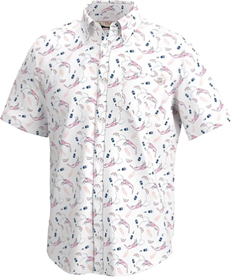 Мужская рубашка на пуговицах HUK Kona с креветками от варки, белый