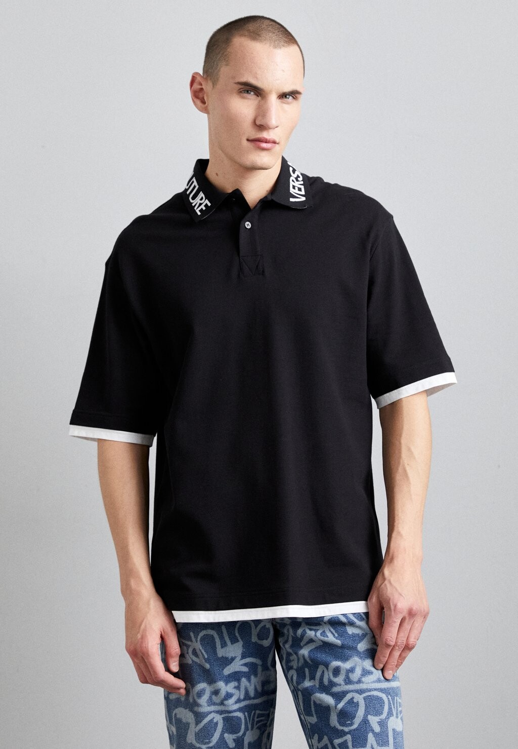 

Ошейник с логотипом Versace Jeans Couture, черный